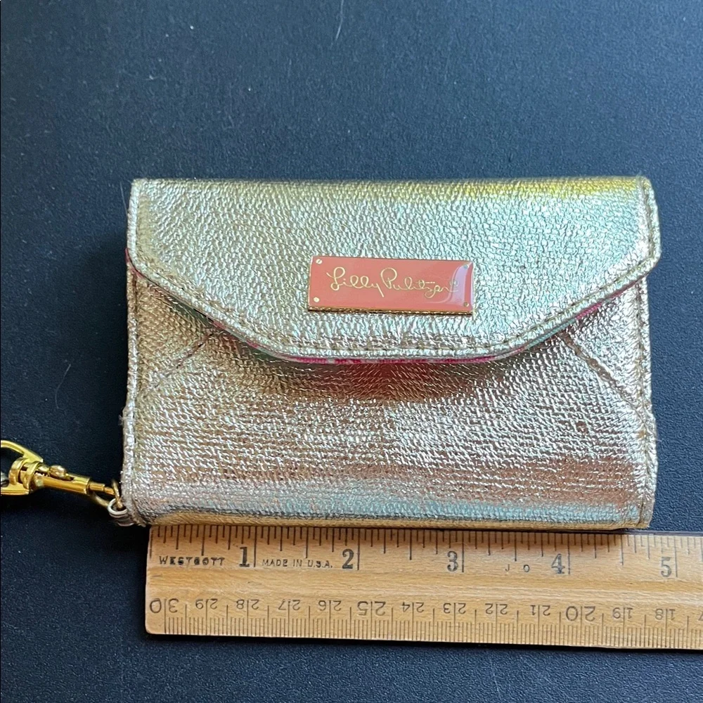 Lilly Pulitzer Shimmering Gold Wristlet phone holder